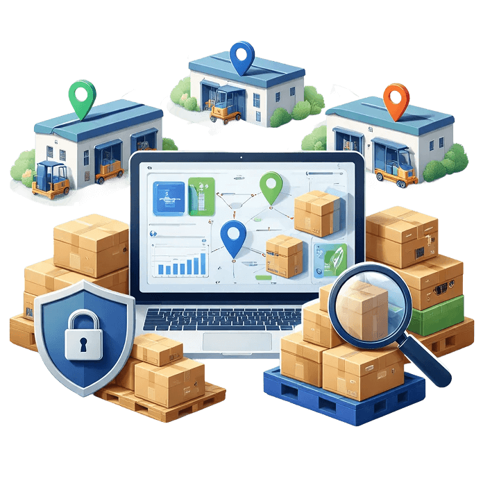 Track inventory across multiple warehouses from a single dashboard.