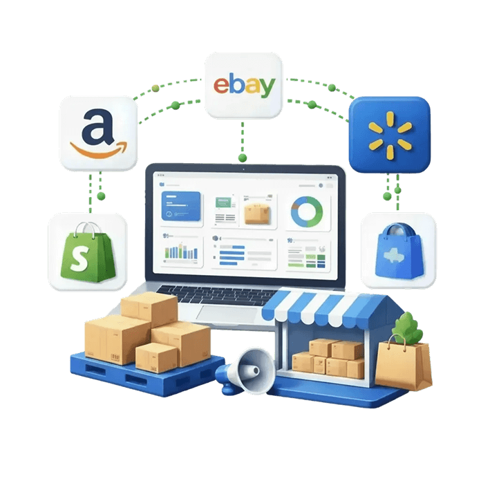 Connect and manage all major marketplaces and retail channels in one place.