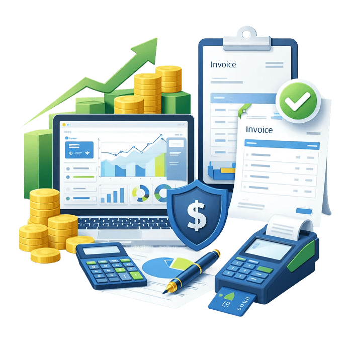Generate financial reports and issue invoices instantly.